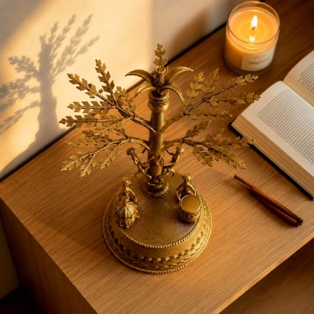 Handcrafted Brass Dhokra Tree of Life Sculpture